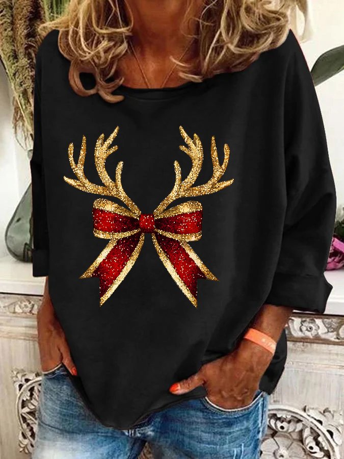 Christmas Coquette Bow Casual Sweatshirt