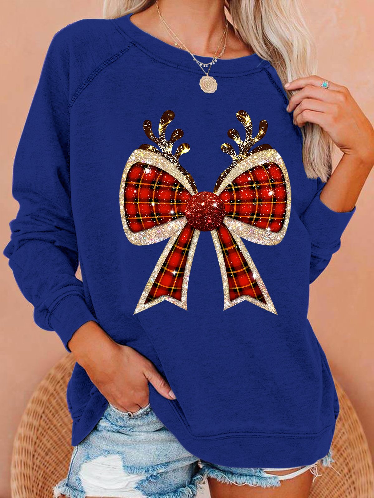 Christmas Coquette Bow  Casual Sweatshirt