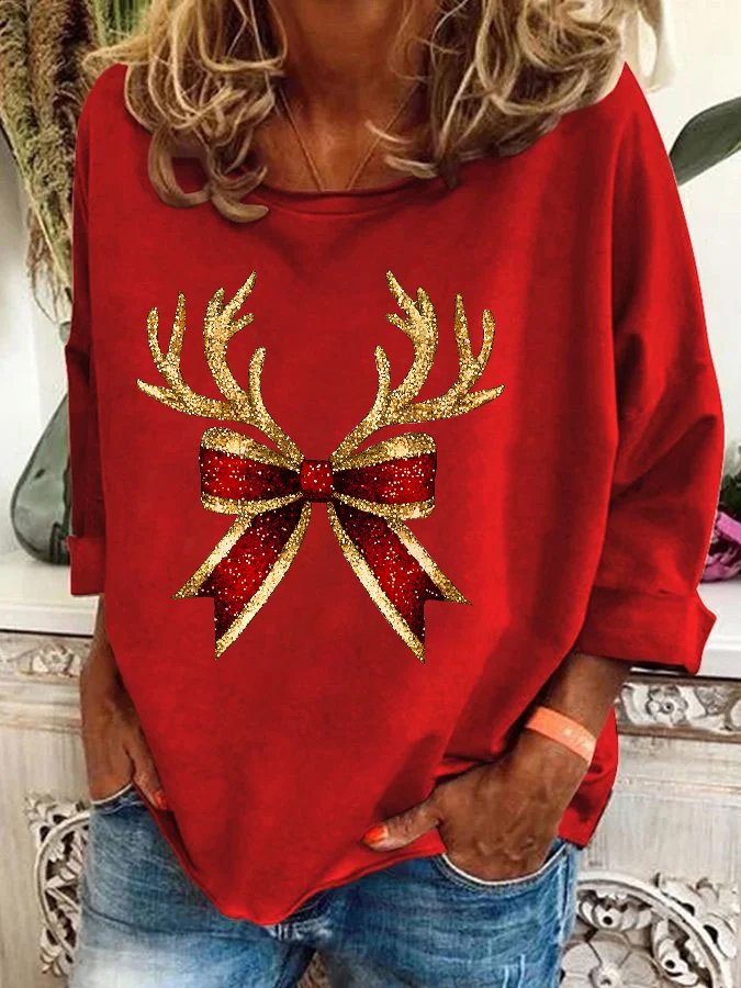 Christmas Coquette Bow Casual Sweatshirt