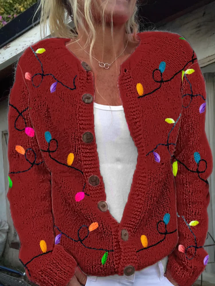 Women's Christmas Casual 3D Printing Cardigan