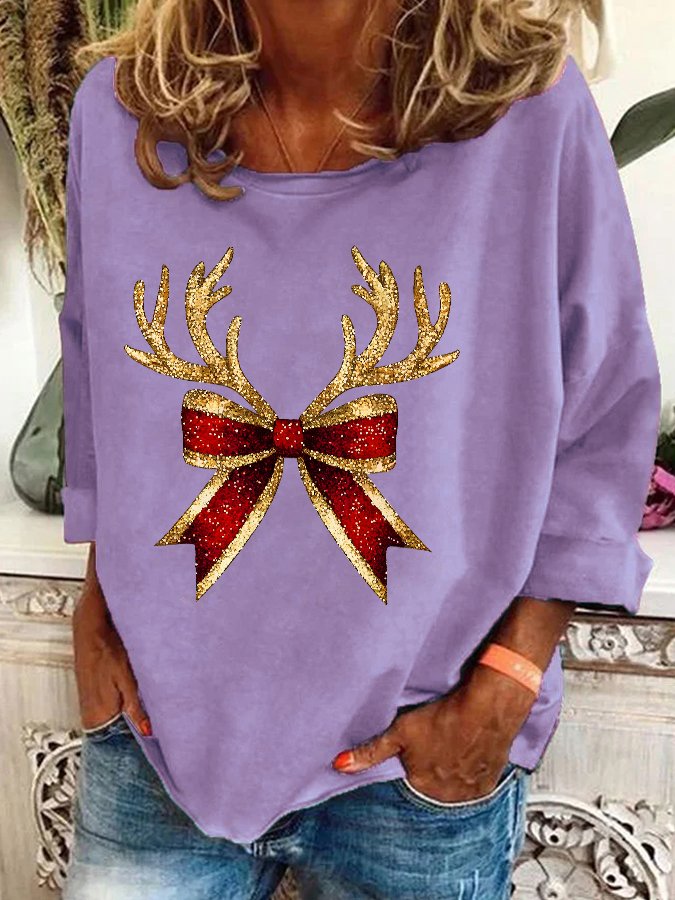 Christmas Coquette Bow Casual Sweatshirt