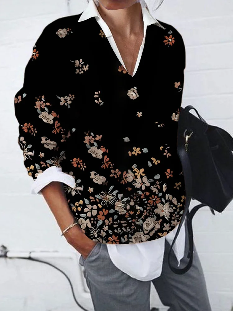 Loose Ethnic V Neck Animal Sweater