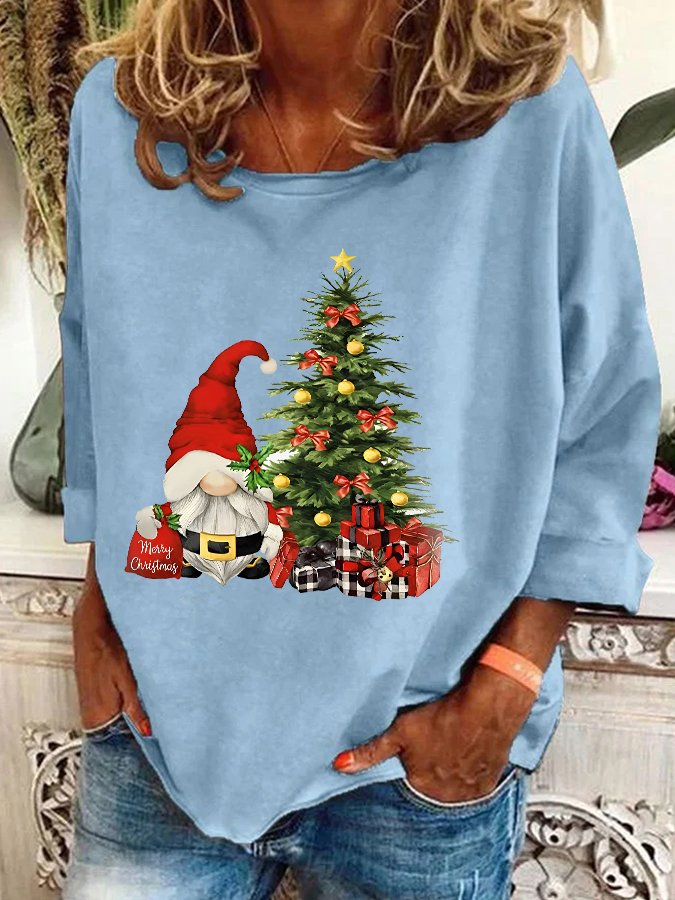 Santa Gnome Christmas Gnome Christmas Tree Casual Sweatshirt