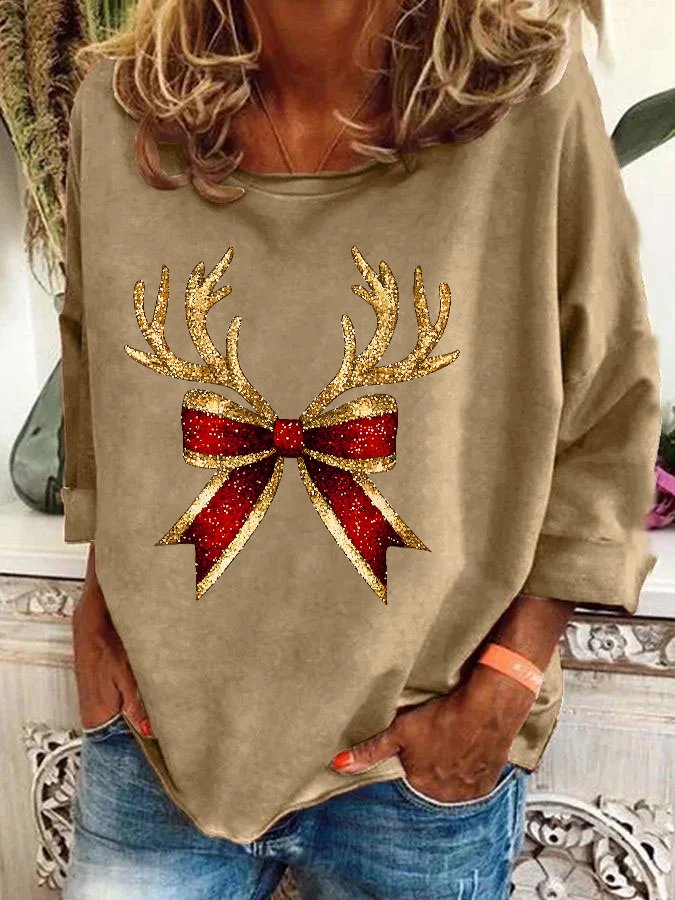 Christmas Coquette Bow Casual Sweatshirt