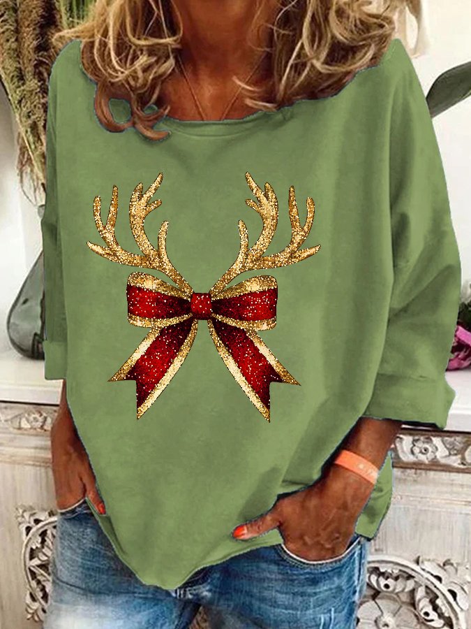 Christmas Coquette Bow Casual Sweatshirt