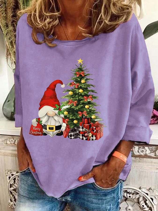 Santa Gnome Christmas Gnome Christmas Tree Casual Sweatshirt