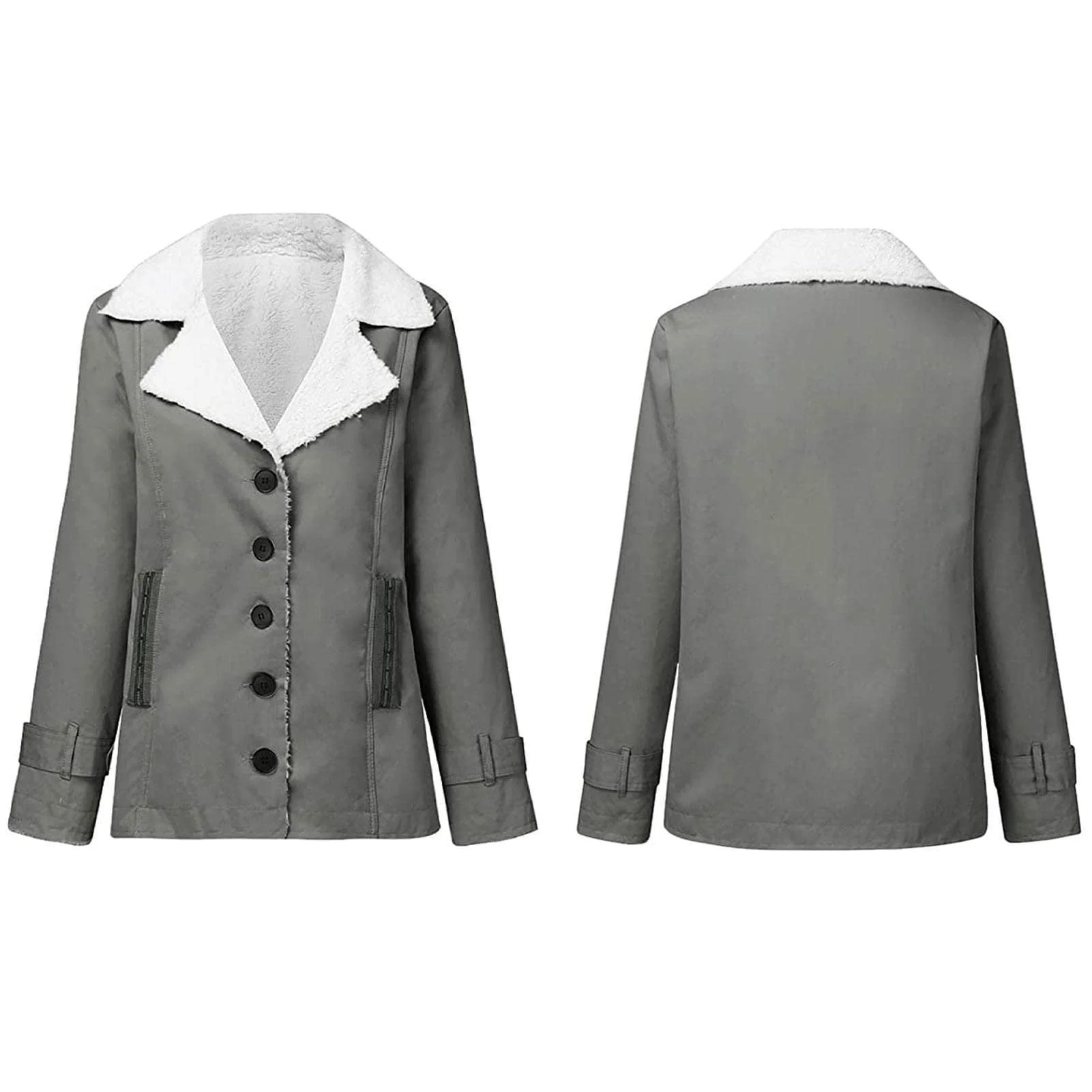 Cotton Lapel Collar Casual Leather & Faux Leather