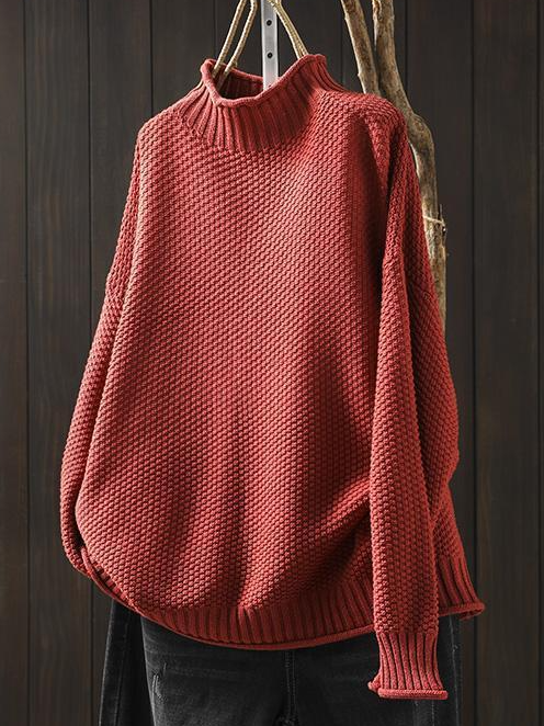 Loose Mock Neck Wool/Knitting Sweater