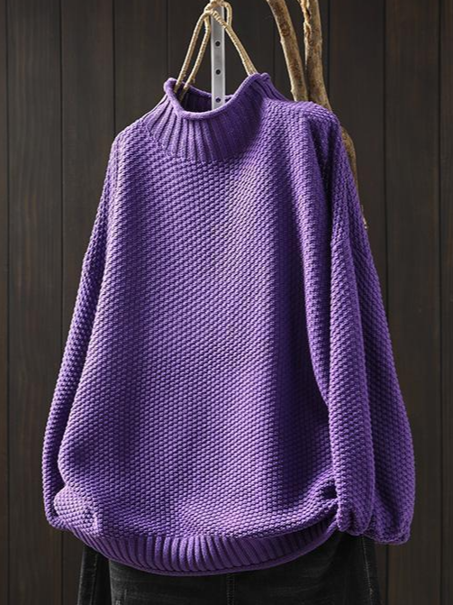 Loose Mock Neck Wool/Knitting Sweater