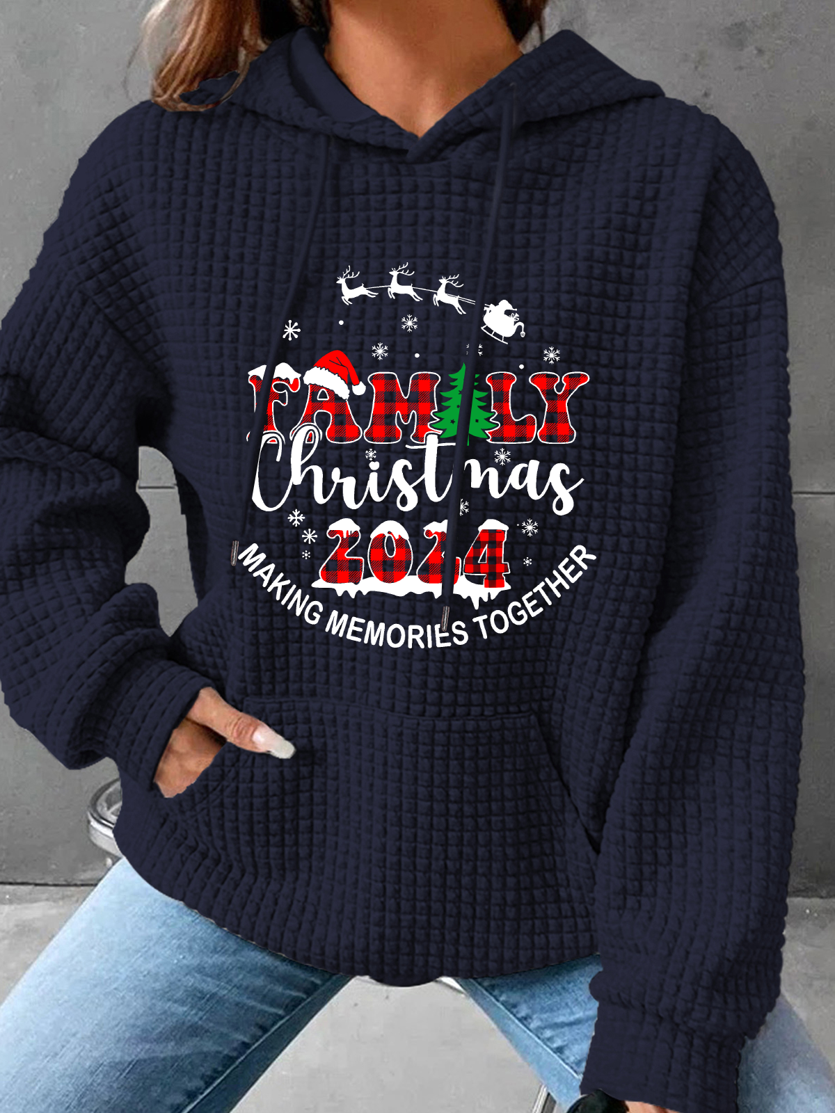 Christmas  Making Memories Together Simple Loose Hoodie