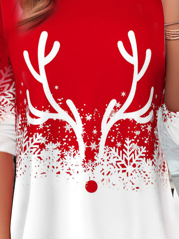 Christmas Elk Crew Neck T-Shirt