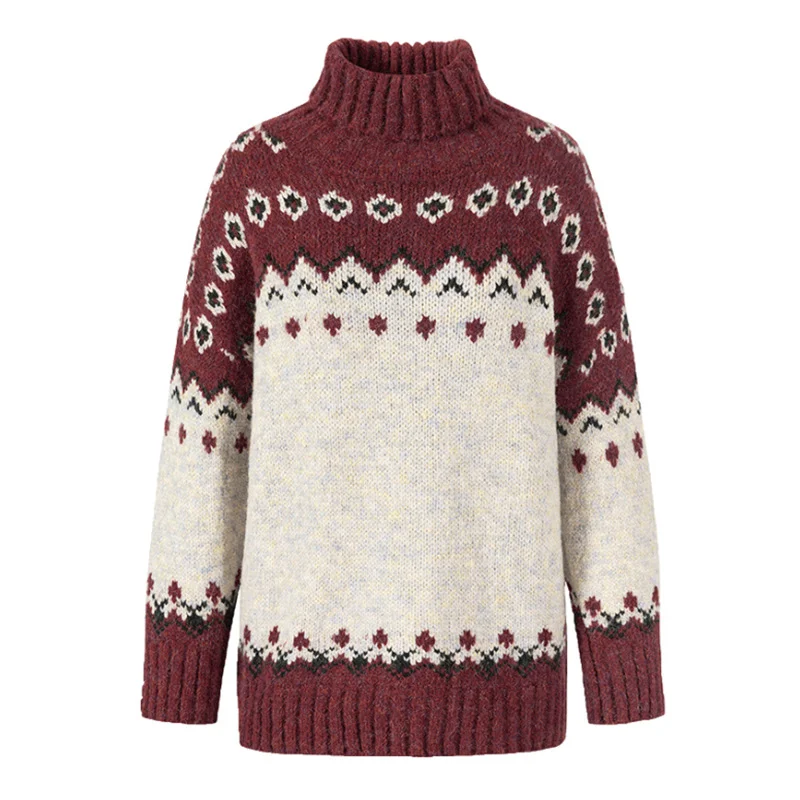 Turtleneck Ethnic Casual Sweater