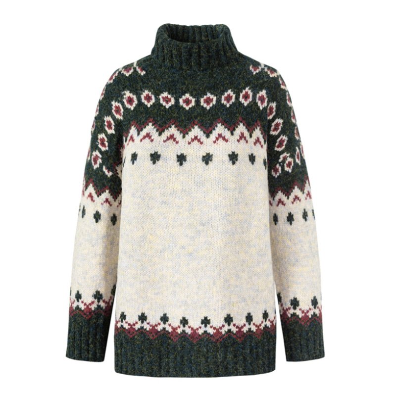 Turtleneck Ethnic Casual Sweater