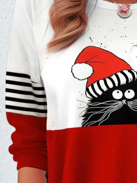 Christmas Cat Casual T-Shirt