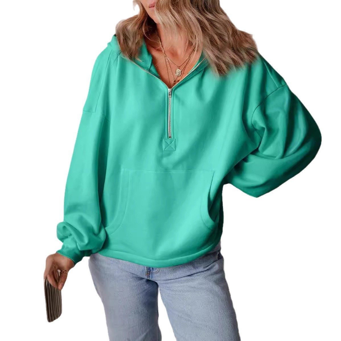 Hoodie Zipper Casual Loose Sweatshirt