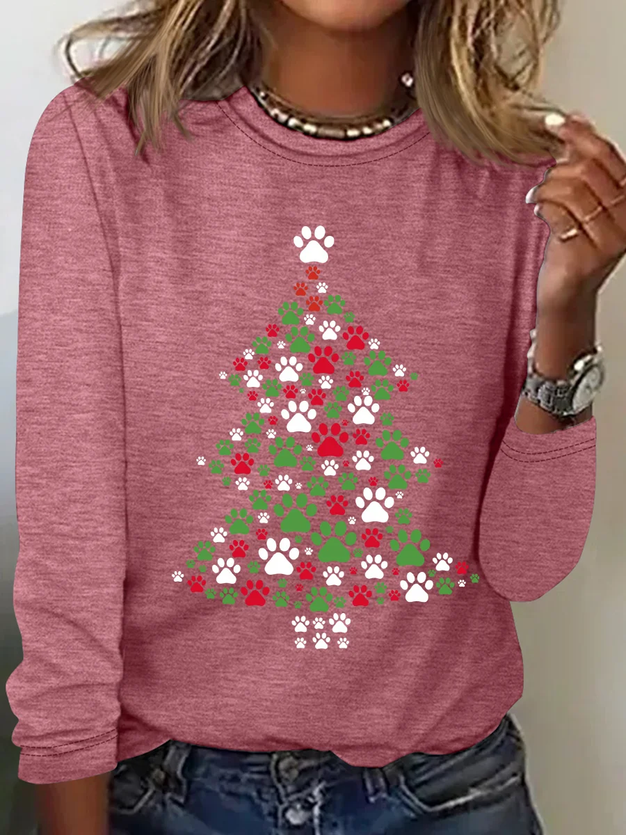 Christmas Dog Casual Long Sleeve Shirt