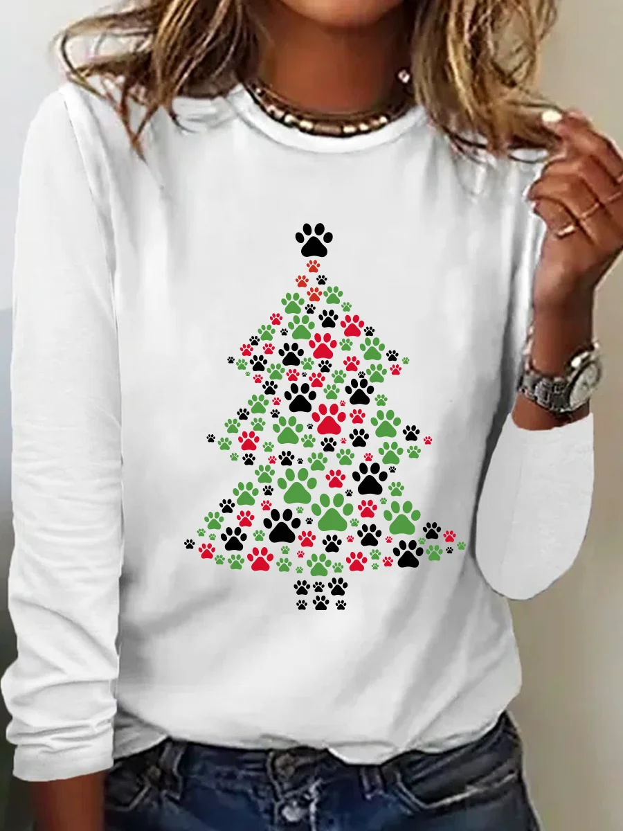 Christmas Dog Casual Long Sleeve Shirt