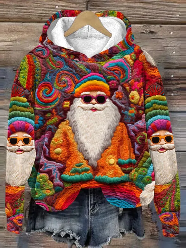 Cotton Casual Santa Claus Hoodie Hoodie