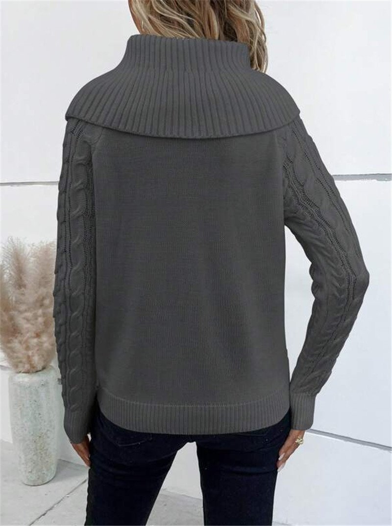 Turtleneck Casual Loose Yarn/Wool Yarn Sweater