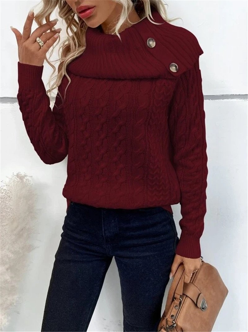 Turtleneck Casual Loose Yarn/Wool Yarn Sweater