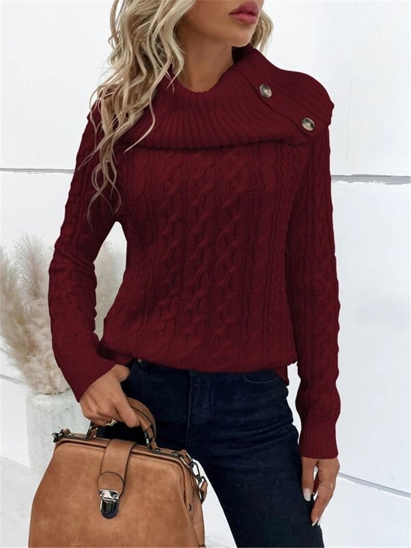 Turtleneck Casual Loose Yarn/Wool Yarn Sweater