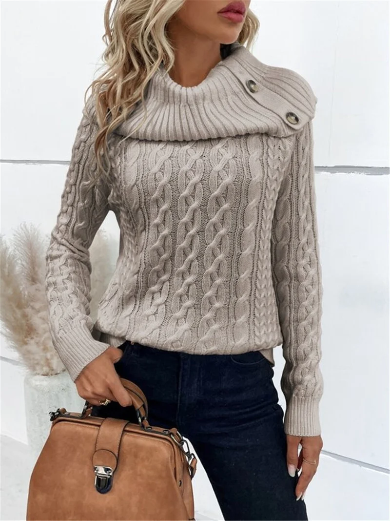 Turtleneck Casual Loose Yarn/Wool Yarn Sweater