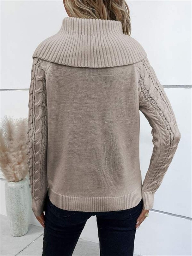 Turtleneck Casual Loose Yarn/Wool Yarn Sweater