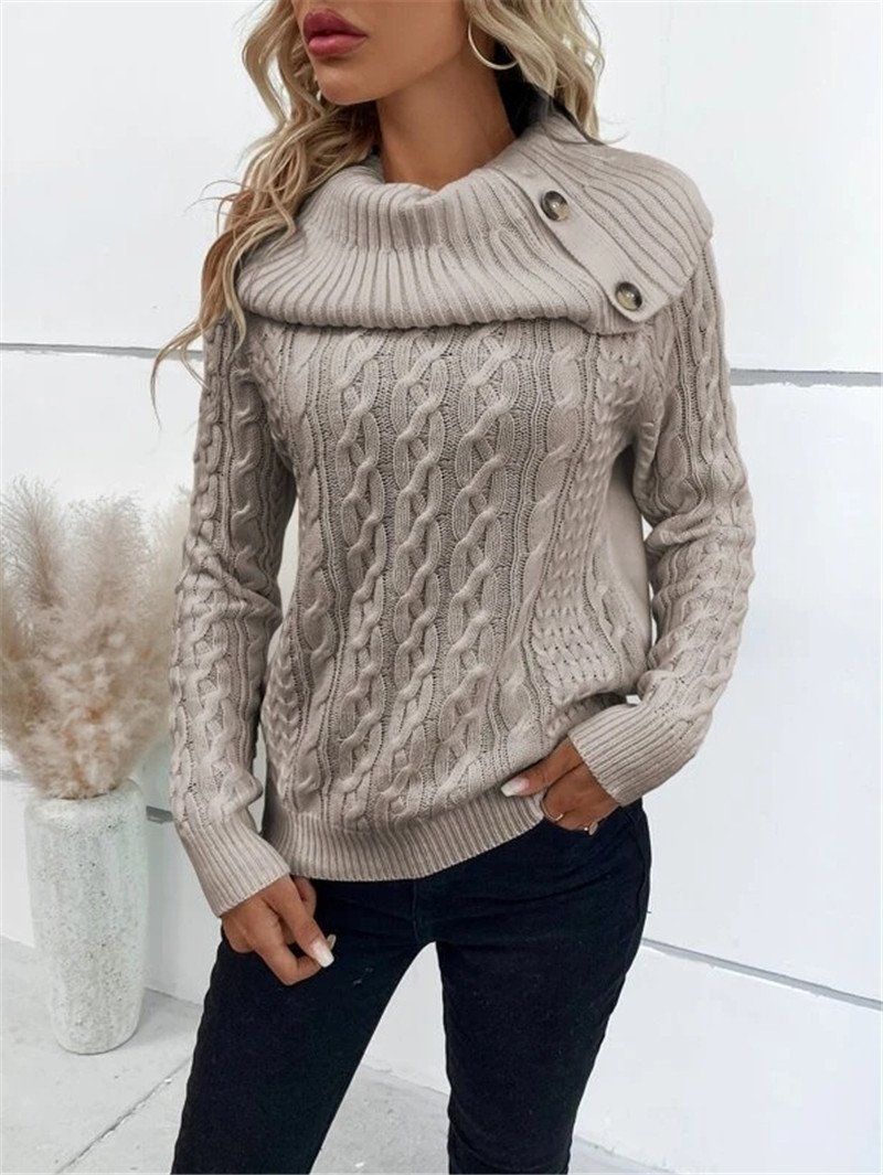 Turtleneck Casual Loose Yarn/Wool Yarn Sweater