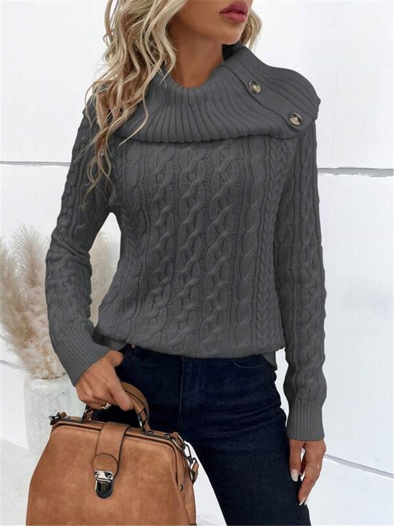 Turtleneck Casual Loose Yarn/Wool Yarn Sweater