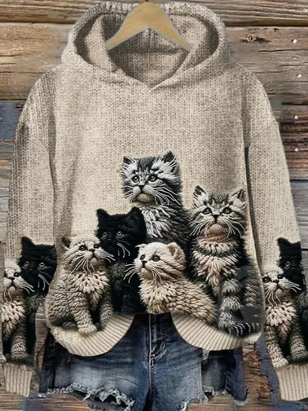 Women's Simple Cat Sweater