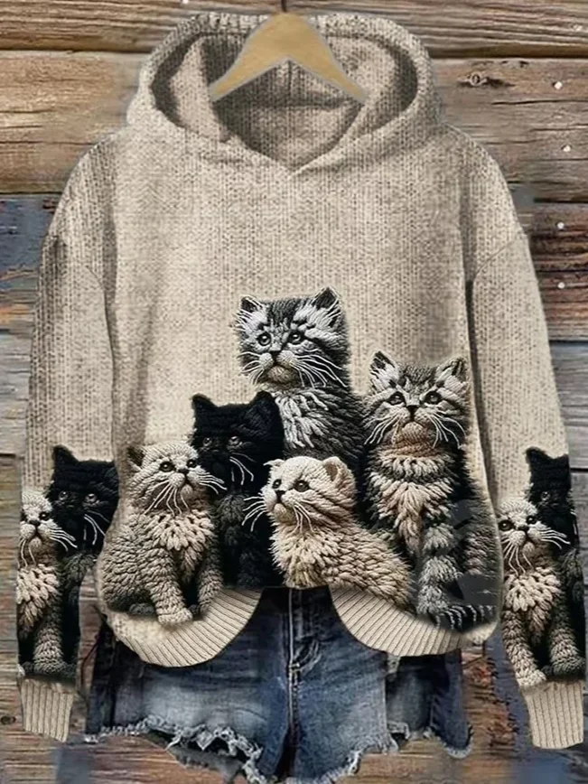 Women's Simple Cat Sweater