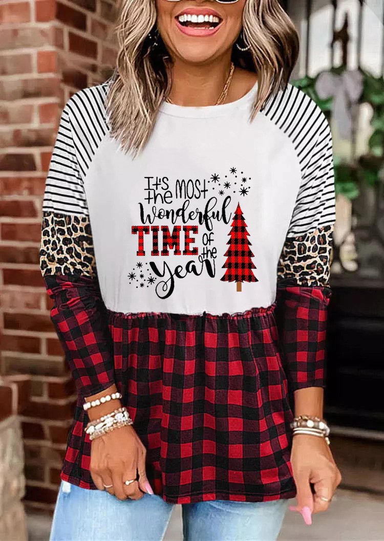 Casual Christmas Loose Crew Neck T-Shirt