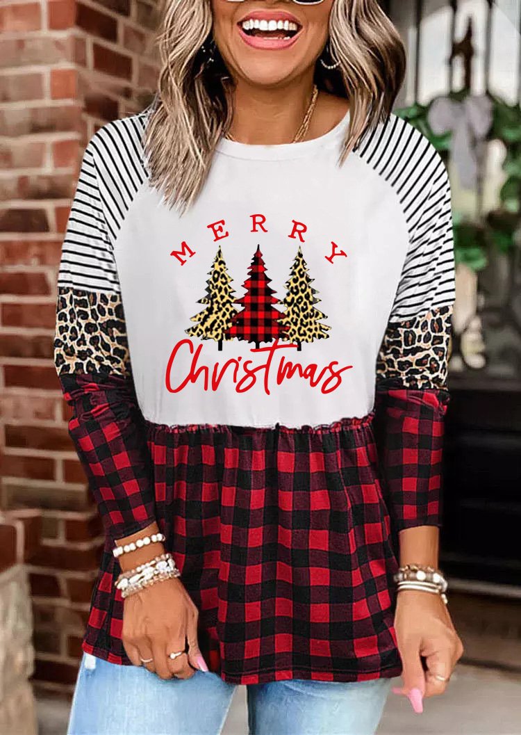 Casual Christmas Loose Crew Neck T-Shirt