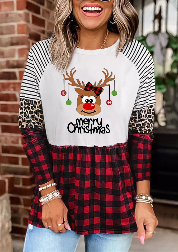 Casual Christmas Loose Crew Neck T-Shirt