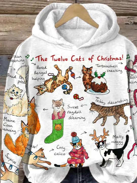 Women's The Twelve Cats Of Christmas Hoodie