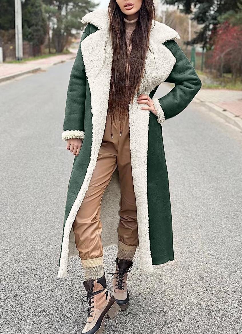 Plain Loose Shawl Collar Casual Coat