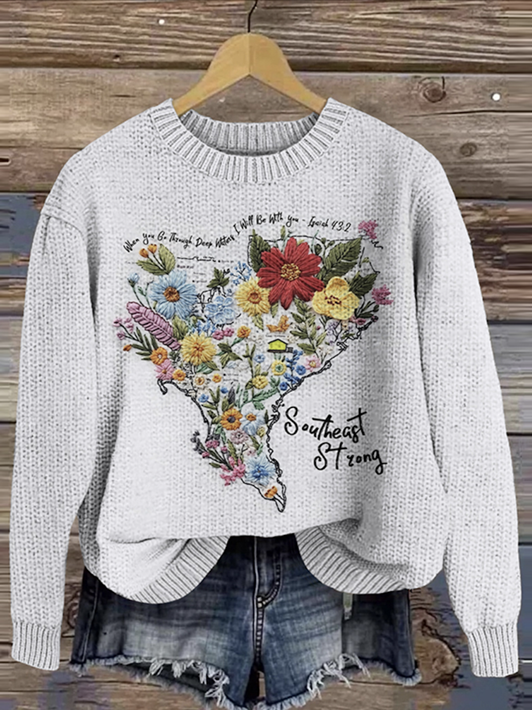 Crew Neck Maple Leaf Casual Knitted Sweater