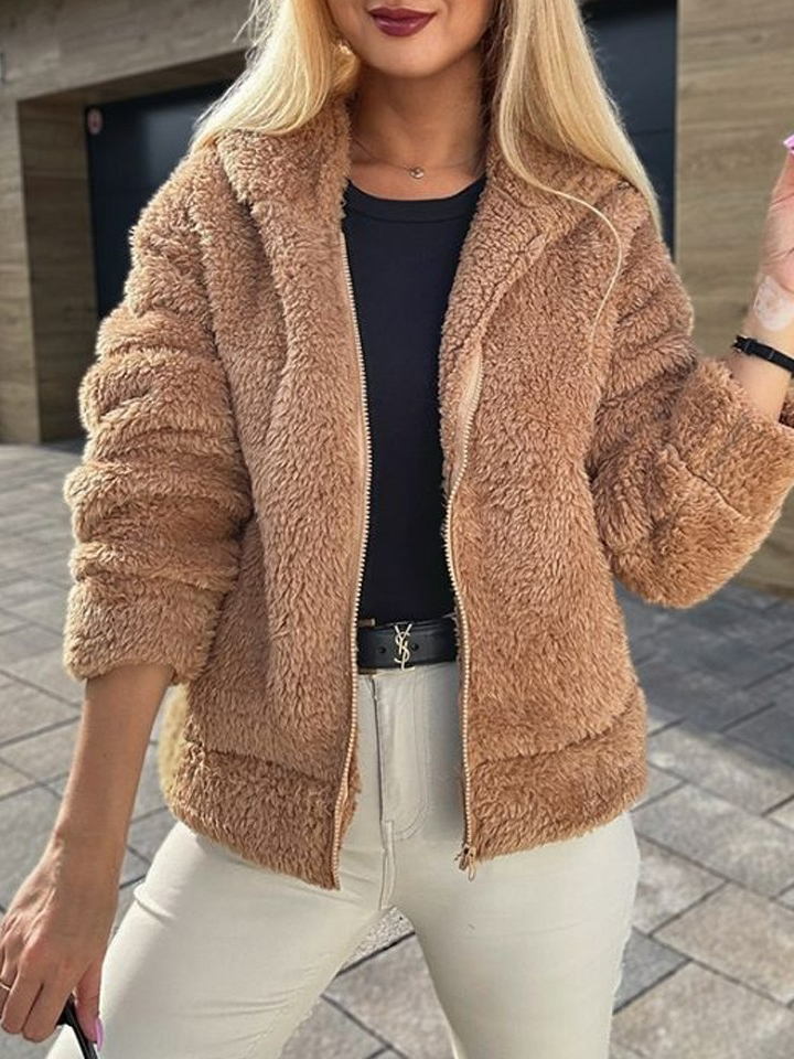 Casual Stand Collar Teddy Jacket