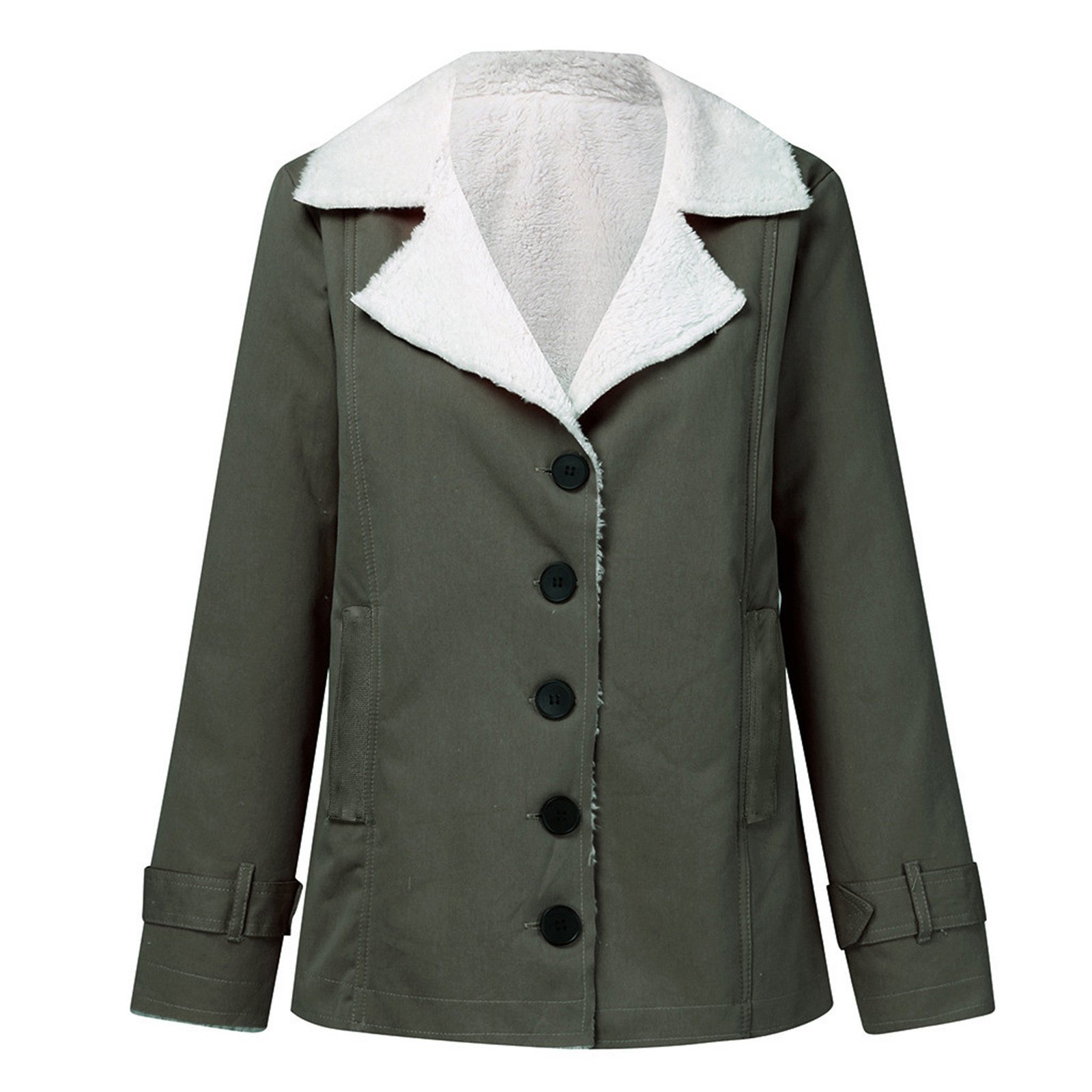 Plain Casual Loose Shawl Collar Padded Jacket