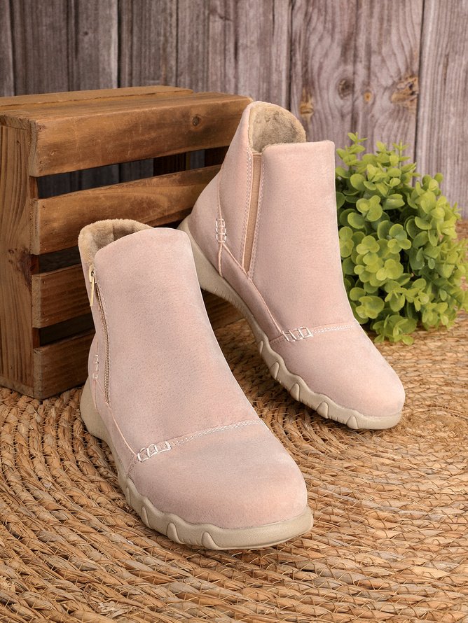 Casual Faux Fur Cotton-Padded Boots