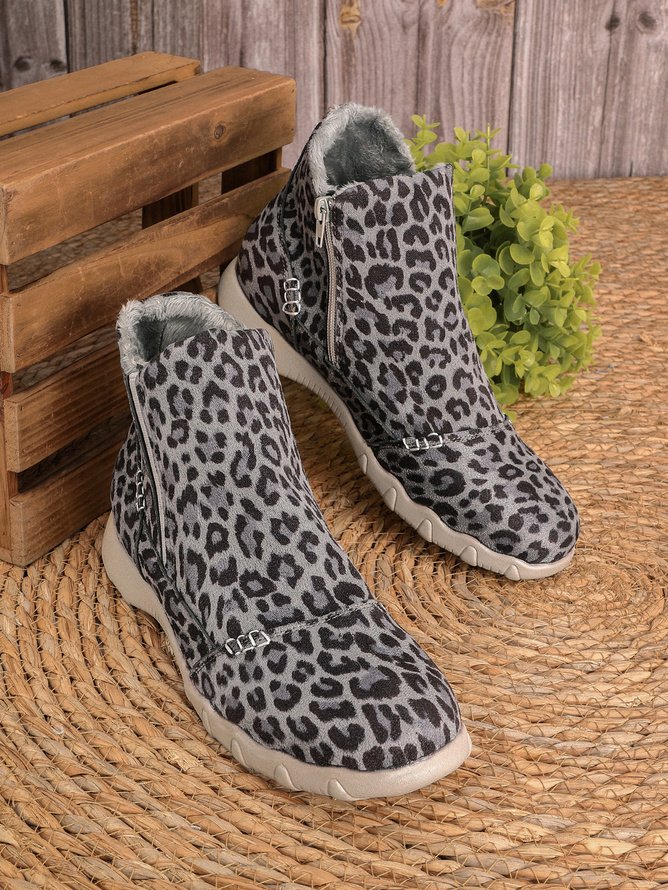 Casual Faux Fur Cotton-Padded Boots