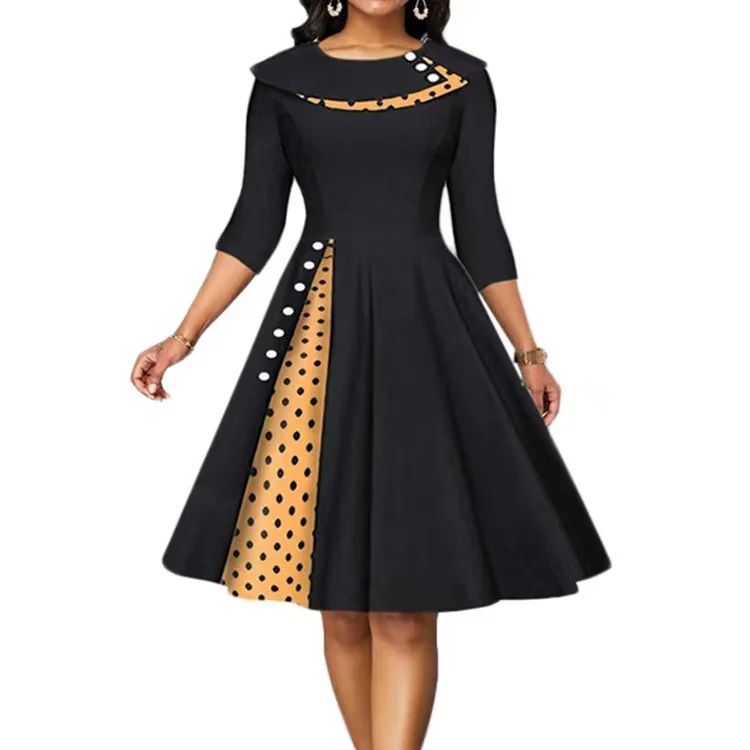 Polka Dots Casual Jersey Fit Dress