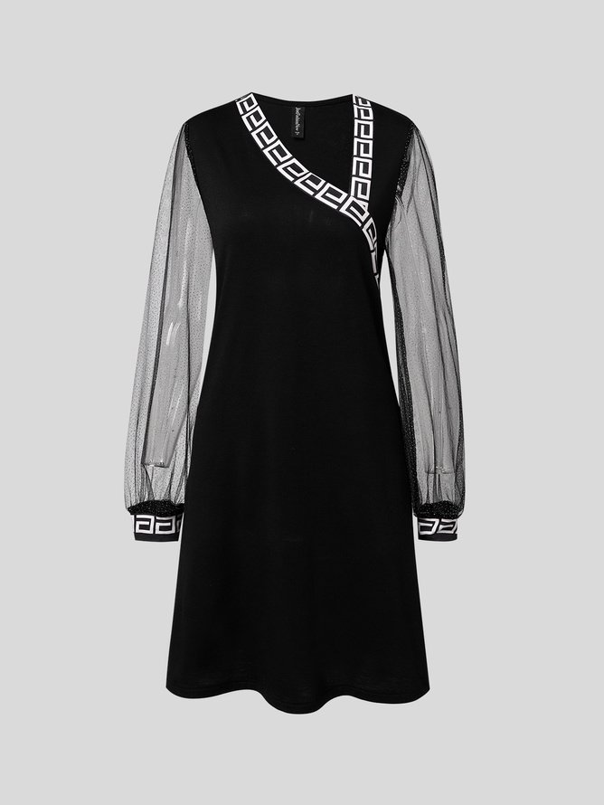 Asymmetrical Collar Casual Regular Fit Dress