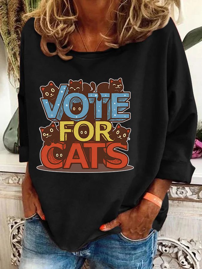 Vote For Cats Casual Sweatshirt