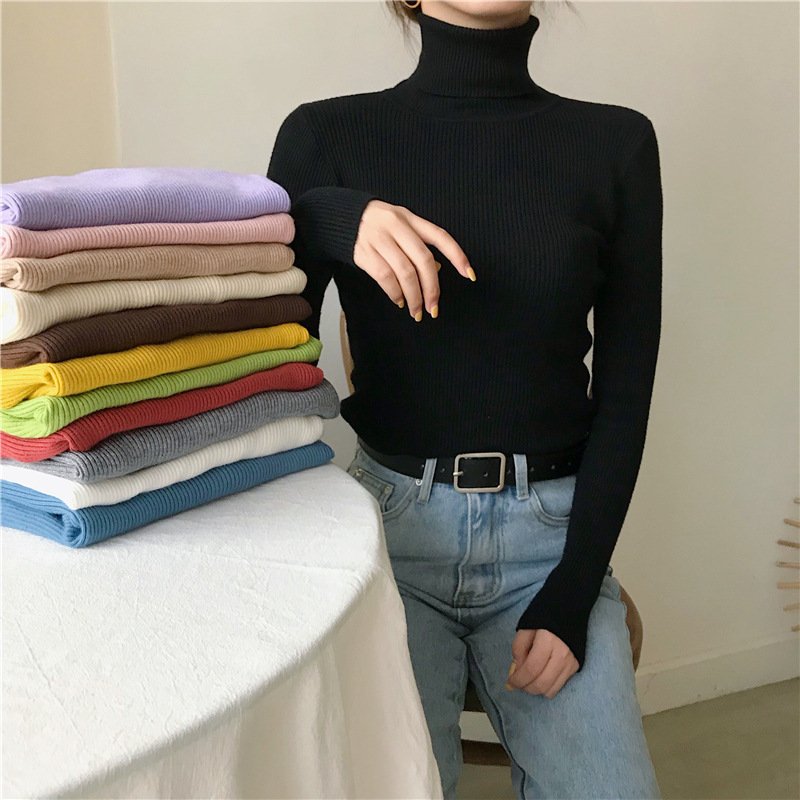 Casual Plain Regular Fit Mock Neck Sweater