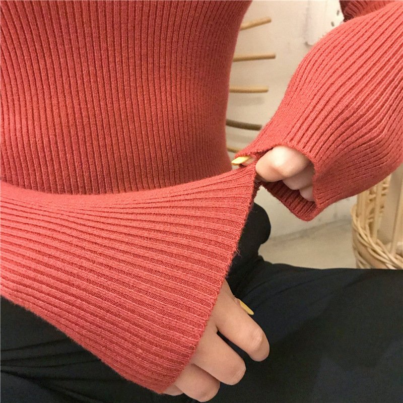 Casual Plain Regular Fit Mock Neck Sweater