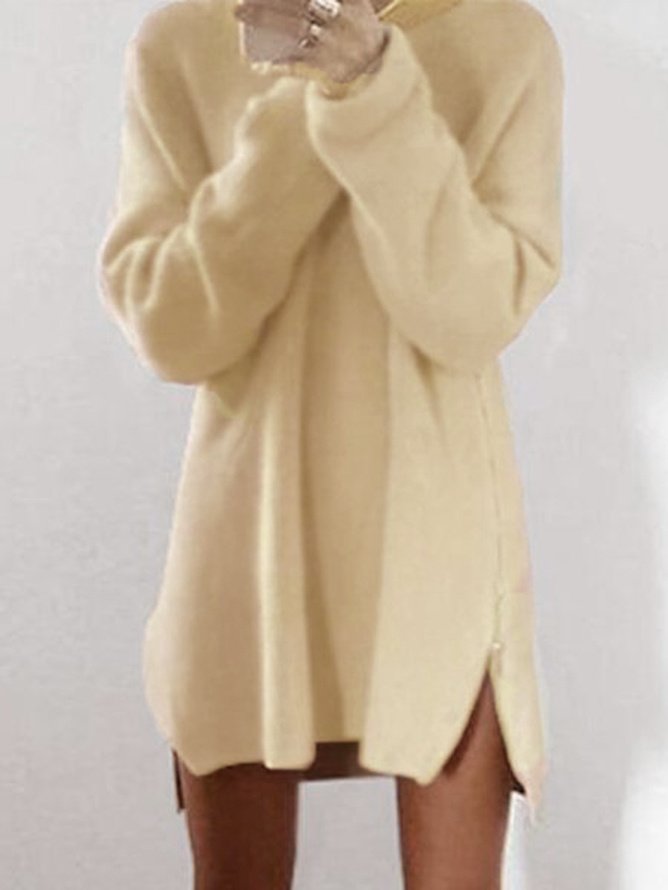 Plain Loose Casual Crew Neck Sweater