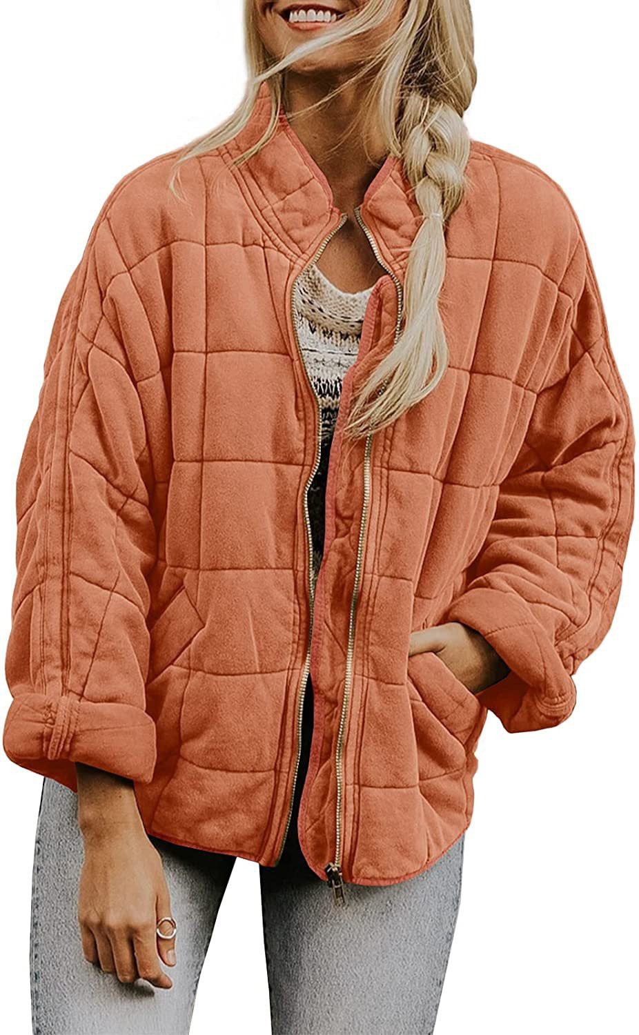 Casual Loose Plain Mock Neck Padded Jacket