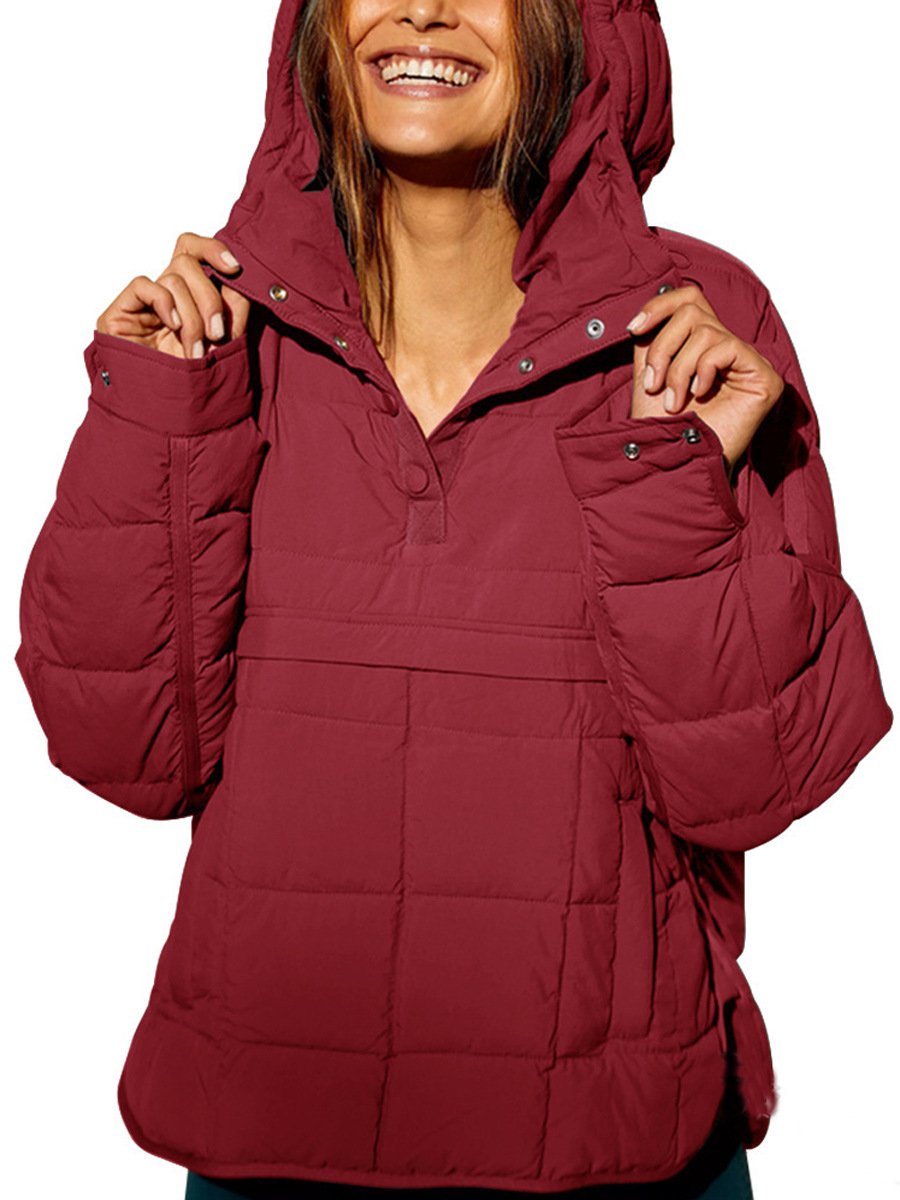 Casual Plain Loose Padded Jacket