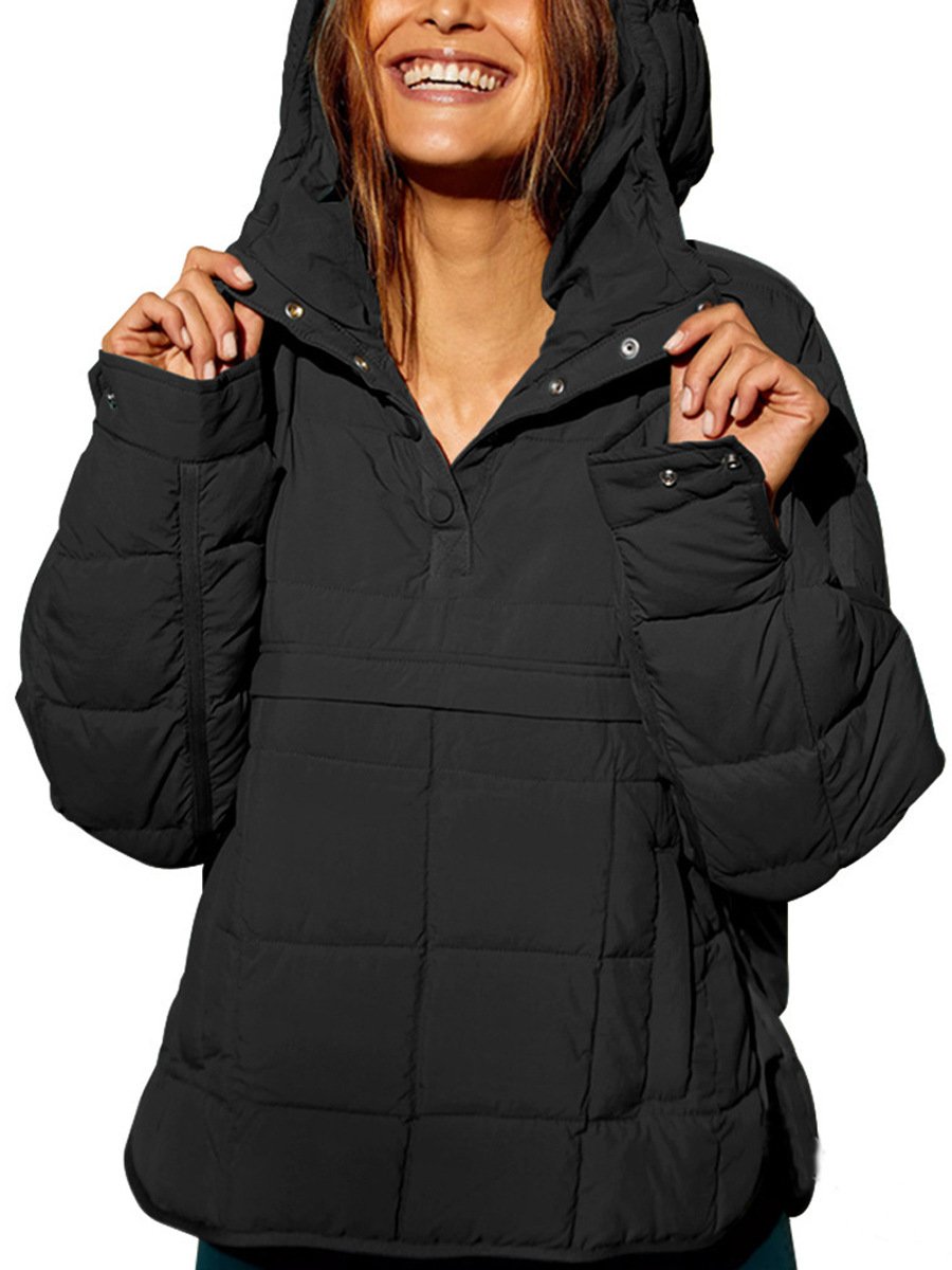 Casual Plain Loose Padded Jacket